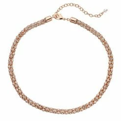 Napier Simulated Crystal Popcorn Chain Necklace Rose Gold Tone -Napier Sales Store unnamed file 104