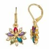 Napier Poinsetta Drop Leverback Earrings