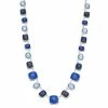 Napier Silver Tone Blue Simulated Stone Collar Necklace