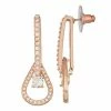 Napier Rose Gold Tone Cubic Zirconia Nickel Safe Teardrop Earrings