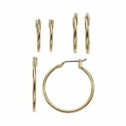 Napier Hoop Earring Set Gold Tone 6 Napier Hoop Earring Set Gold Tone -Napier Sales Store unnamed file 141