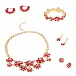 Napier Gold Tone Poinsettia Stud Earrings -Napier Sales Store unnamed file 151