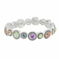 Napier Silver Tone Simulated Crystal Stretch Bracelet Multi -Napier Sales Store unnamed file 159