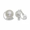 Napier Simulated Pearl Cabochon Clip On Earrings