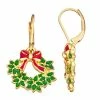 Napier Holiday Adorn Wreath Drop Earrings