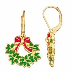 Napier Holiday Adorn Wreath Drop Earrings