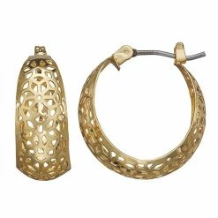 Napier Open Worked Hoop Earrings