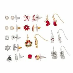 Napier 12 Pack Christmas Stud Earrings