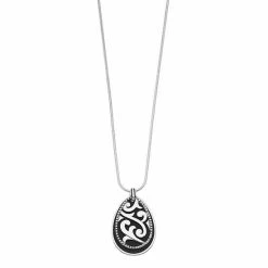 Napier Black Filigree Teardrop Pendant Necklace