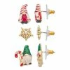 Napier Holiday Adorn Gnomes Trio Stud Earring Set