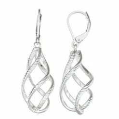 Napier Twisted Teardrop Earrings Silver Tone