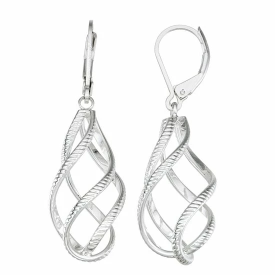 Napier Twisted Teardrop Earrings Silver Tone 1 Napier Twisted Teardrop Earrings Silver Tone