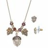 Napier Autumn Spiced Pendant Necklace And Earrings Set