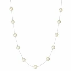 Napier Simulated Pearl Illusion Necklace White
