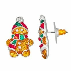 Napier Holiday Adorn Gingerbread Stud Earrings