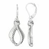Napier Silver Tone Twisted Textured Drop Earrings