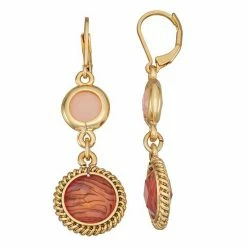 Napier Gold Tone Casually Dressed Drop Earrings