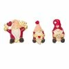 Napier Gold Tone Crystal & Enamel Valentine's Day Gnome Pin Trio Set