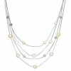 Napier Medallion Station Multi-Strand Necklace Gold Tone