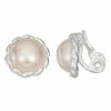 Napier Silver Tone Simulated Pink Pearl Clip-On Earrings