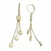 Napier Medallion Drop Earrings Tri Tone