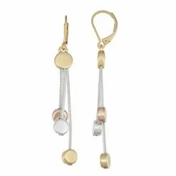 Napier Medallion Drop Earrings Tri Tone -Napier Sales Store unnamed file 351