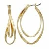 Napier Double Twist Hoop Earrings Silver Tone