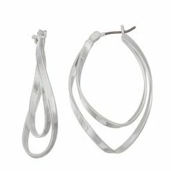 Napier Double Twist Hoop Earrings Silver Tone -Napier Sales Store unnamed file 357