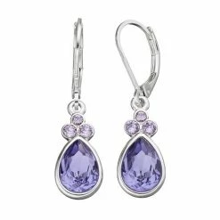 Napier Simulated Gemstone Teardrop Drop Earrings White