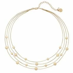 Napier Medallion Station Multi-Strand Necklace Gold Tone -Napier Sales Store unnamed file 37