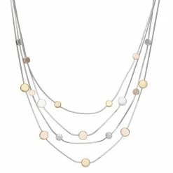 Napier Medallion Station Multi-Strand Necklace Gold Tone -Napier Sales Store unnamed file 38