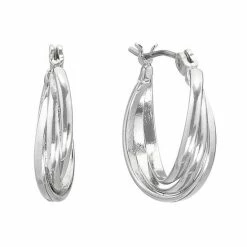 Napier Silver Tone Hoop Earrings