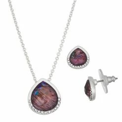 Napier Box Elevated Pendant Necklace Earring Set