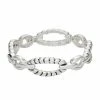 Napier Silver Tone Casual Twist Stretch Bracelet