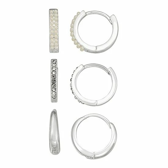 Napier Silver Tone Hoop Earring Set 1 Napier Silver Tone Hoop Earring Set