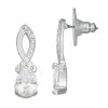Napier Silver Tone Cubic Zirconia Twisted Drop Earrings