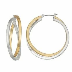Napier Criss Cross Hoop Earrings