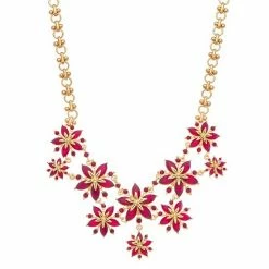 Napier Gold Tone Poinsettia Necklace
