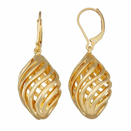 Napier Golden Spirals Round Drop Earrings 1 Napier Golden Spirals Round Drop Earrings