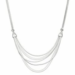 Napier Silver Tone Multirow Necklace