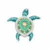Napier Silver Tone Beaded & Enameled Sea Turtle Pin