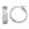Napier Silver Tone Woven Hoop Earrings