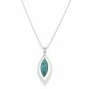 Napier Silver Tone Orbital Blue Green Pendant Necklace