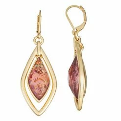 Napier Gold Tone Golden Orbital Drop Earrings