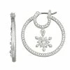 Napier Crystal Flakes Hoop Earrings