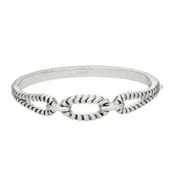 Napier Silver Tone Twist Bangle Bracelet