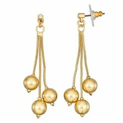 Napier Juniors Linear Drop Snake Chain Earrings