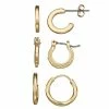 Napier Gold Tone Hoop Earring Set