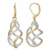 Napier Two Tone Twisted Drop Earrings