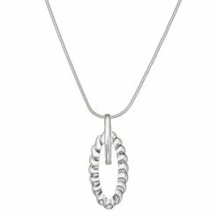 Napier Silver Tone Casual Twist Pendant Necklace
